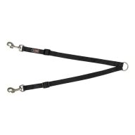 Póráz Premium Kettős vezető XS-S: 40-70 cm/10 mm, Fekete