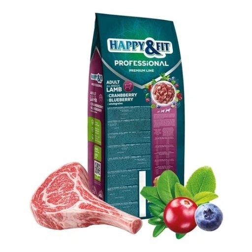 Happy&Fit Professional Adult Dog báránnyal, vörösáfonyával és áfonyával 19kg