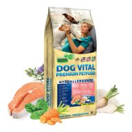   Dog Vital Hipoallergén Adult Mini Lazac, Sárgarépa és Spenót 12+2kg grátisz