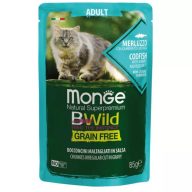 Monge Cat Bwild GM 85g Alutasak Tőkehal, Rák + Zöldség