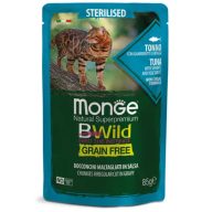   Monge Cat Bwild GM 85g Alutasak STERIL Tonhal, Rák + Zöldség