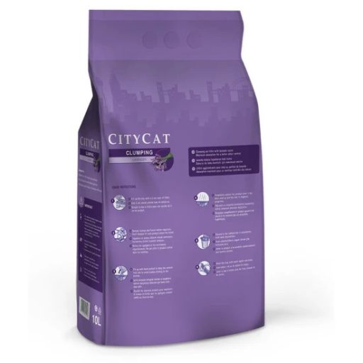 Macskaalom Citycat Csomósodó Fehér Bentonit Levendulás 10l